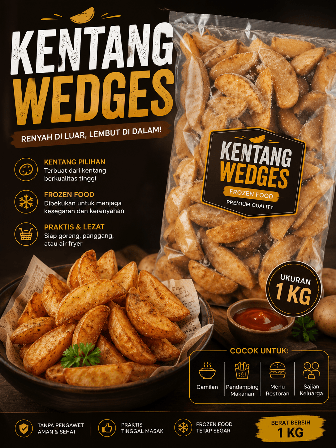 Kentang Wedges Bumbu