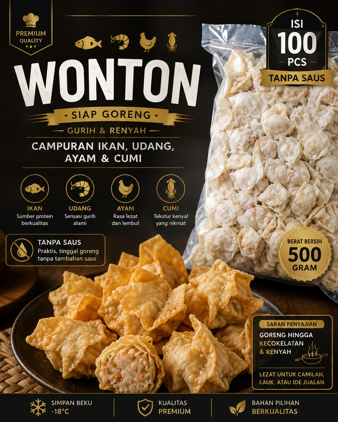 Mini Wonton Goreng